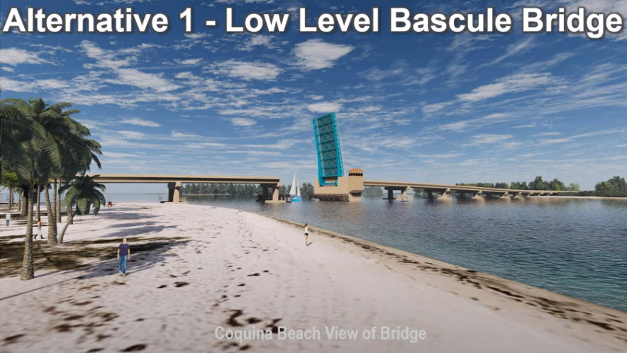 Longboat Pass Bridge - Alternative 1 is a low-level bascule bridg