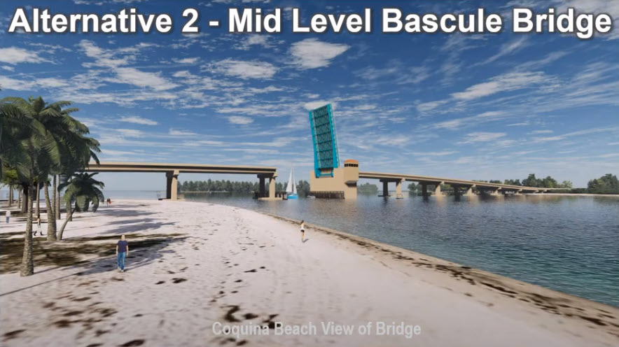 Longboat Pass Bridge - Alternative 2 is a mid-level bascule design