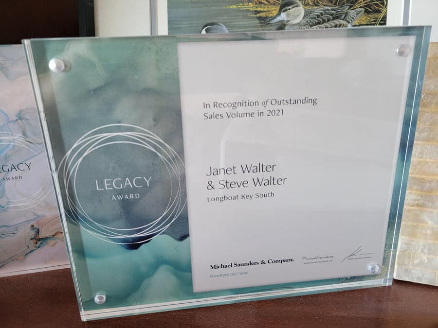 Walter Group Real Estate 2021 Michael Sauders and Company Sales Volume Longboat Key Fl