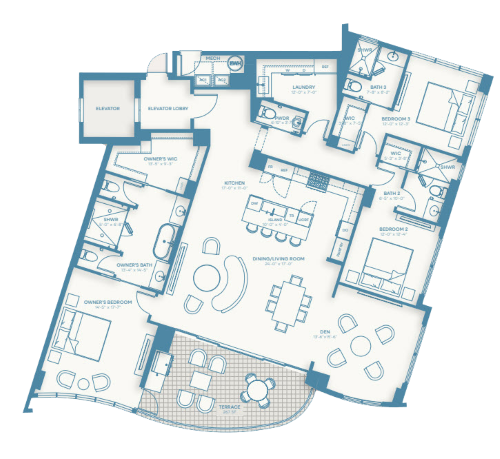 Rosewood Residences Lido Key Residence floorplan 01