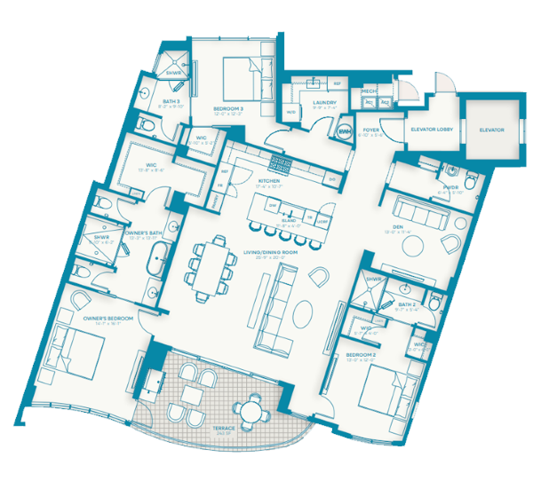 Amara on Sarasota Bay Condominium Residences Floorplan 2