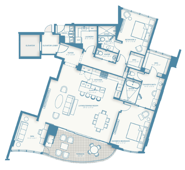 Amara on Sarasota Bay Condominium Residences Floorplan 3