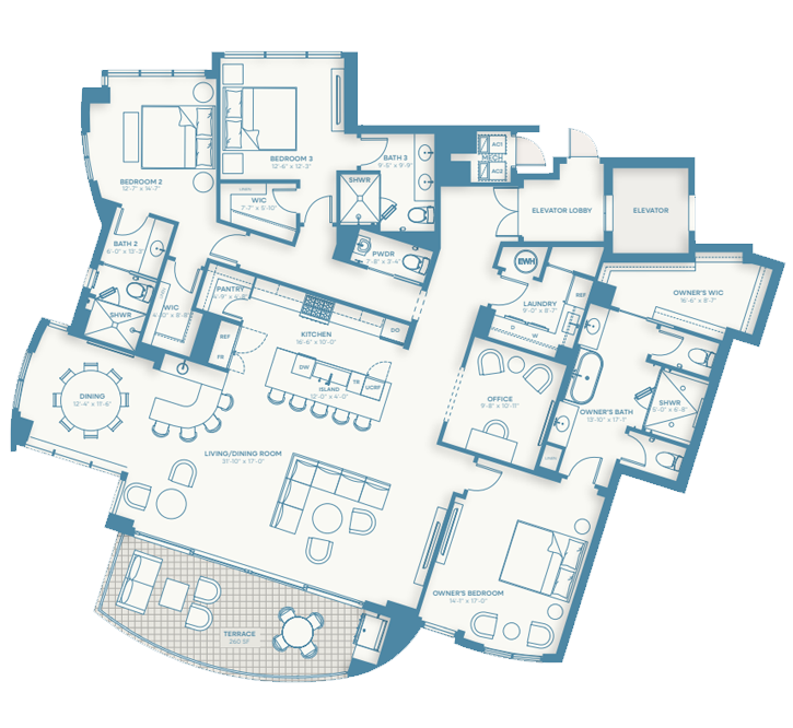 Amara on Sarasota Bay Condominium Residences Floorplan 4