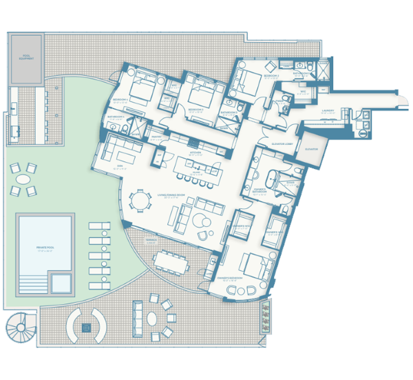 Amara on Sarasota Bay Condominium Residences Floorplan Terrace 7