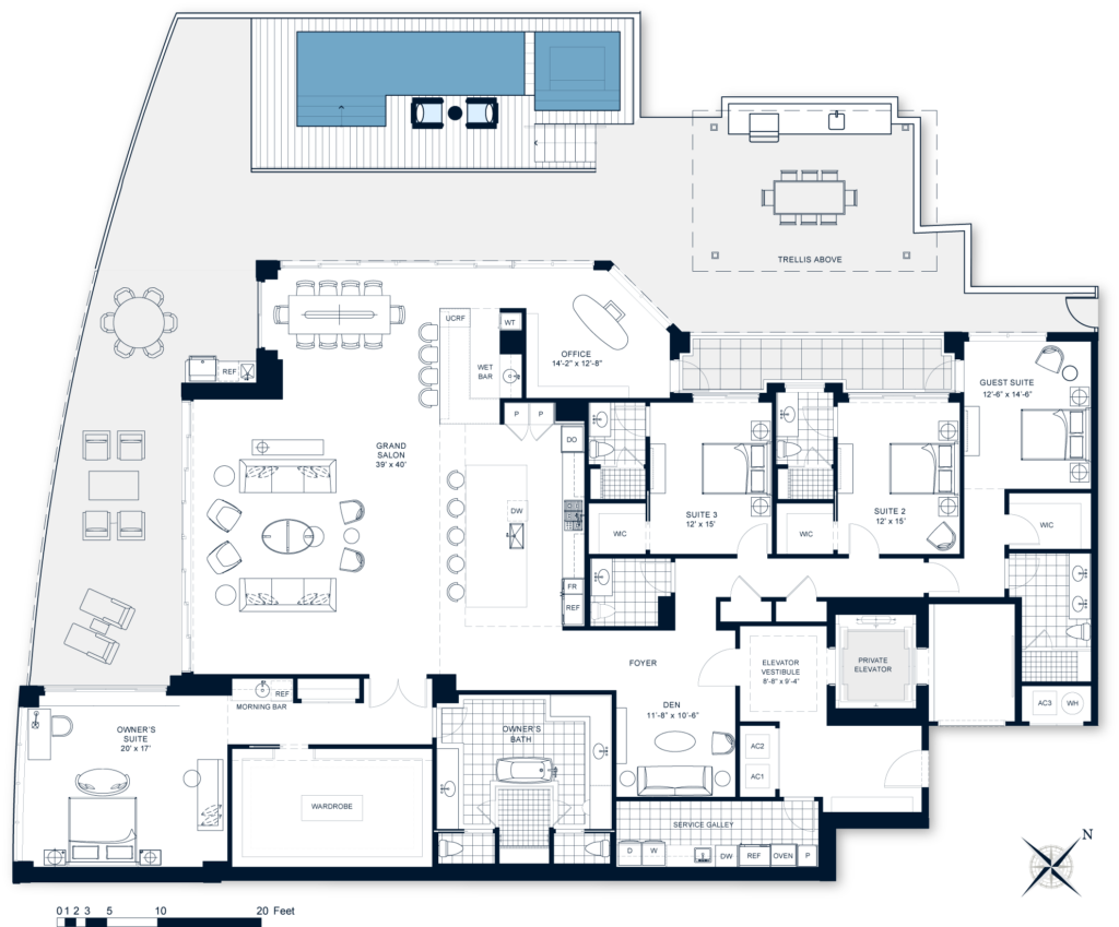 Rosewood Residences Lido Key Residence floorplan Suite
