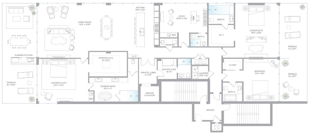 Rosewood Residences Lido Key Residence floorplan 01