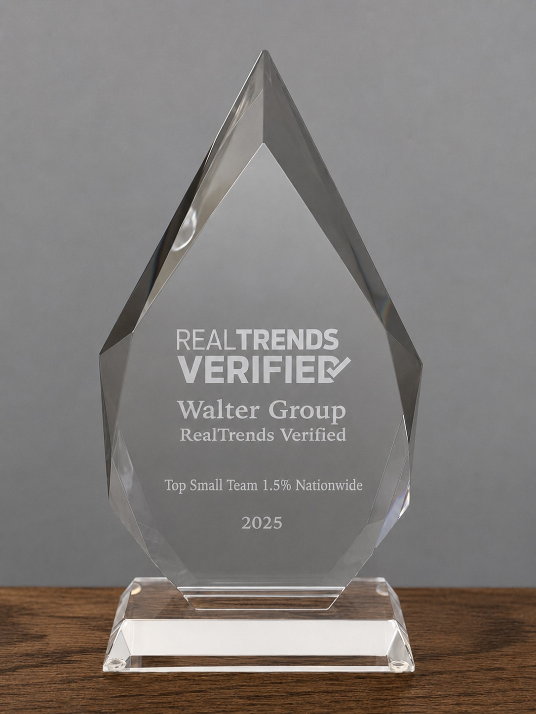Walter Group 2025 RealTrends Verified Top Small Team 1.5% Nationwide