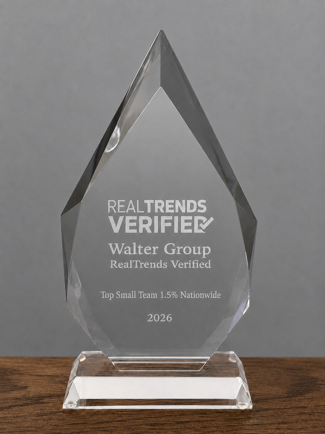 Walter Group 2026 RealTrends Verified Top Small Team 1.5% Nationwide