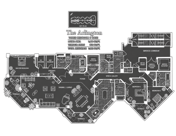 Water Club condos on Longboat Key - The Arlington floorplan