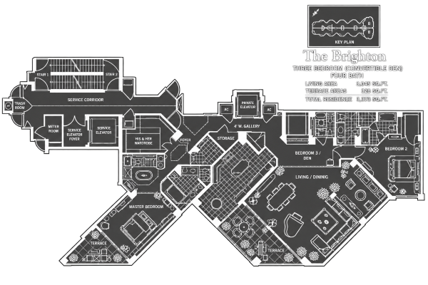 Water Club condos on Longboat Key - The Brighton floorplan